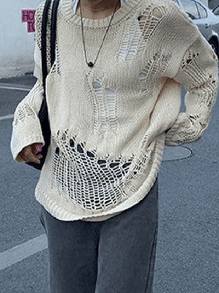women's sweaters kalevest y2k grunge pullover sweater black rock ladie casual round neck knit hollow out female clothing 230804, White;black
women's sweaters kalevest y2k grunge pullover sweater black rock ladie casual round neck knit hollow out female clothing 230804, White;black