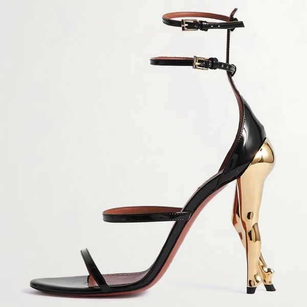 cabaret sandals ln patent calfskin black fashion 100mm electroplated hip shaped irregular heel ankle buckle stage performance party designer
cabaret sandals ln patent calfskin black fashion 100mm electroplated hip shaped irregular heel ankle buckle stage performance party designer