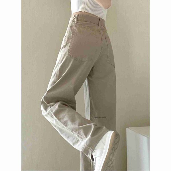 spring/summer new khaki straight wide leg jeans for women are slim, tall, loose, high waist, floor length pants, Blue
spring/summer new khaki straight wide leg jeans for women are slim, tall, loose, high waist, floor length pants, Blue