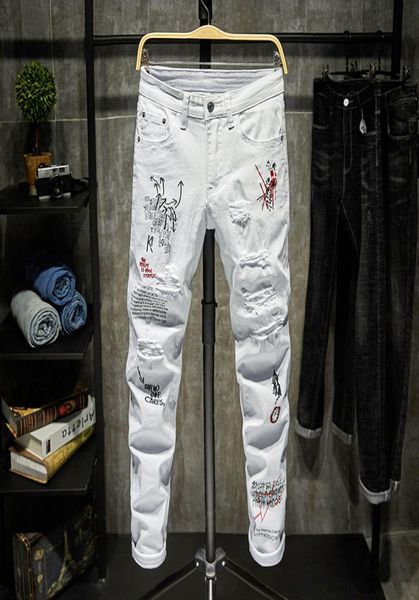 men039s jeans fashion trendy embroidery letters men college boys skinny runway zipper denim pants destroyed ripped black white 7627780, Blue
men039s jeans fashion trendy embroidery letters men college boys skinny runway zipper denim pants destroyed ripped black white 7627780, Blue
