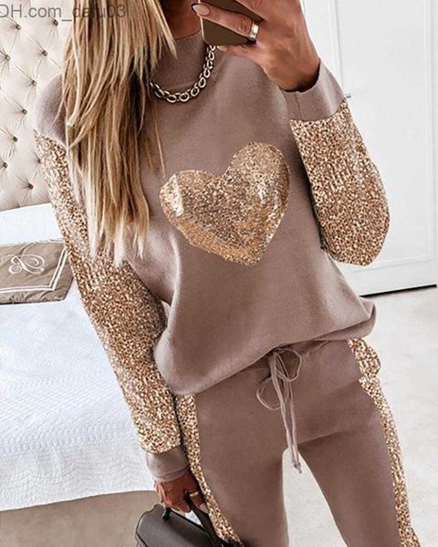 women's tracksuits designer women tracksuits khaki love sequins casual sport suit round neck long sleeve hoodies +pants two piece set s, Gray
women's tracksuits designer women tracksuits khaki love sequins casual sport suit round neck long sleeve hoodies +pants two piece set s, Gray