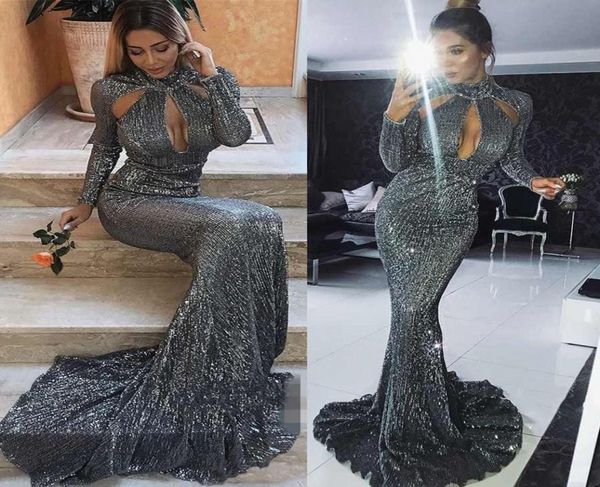 new arrival mermaid prom dresses 2019 silver hollow out high neck long sleeves full sequined sweep train evening gowns5100759, Black
new arrival mermaid prom dresses 2019 silver hollow out high neck long sleeves full sequined sweep train evening gowns5100759, Black