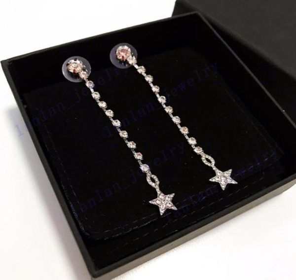 l1c11 long diamond star pendant stud designer earrings 925 silver needle classic letter with box13772533616584, Golden;silver
l1c11 long diamond star pendant stud designer earrings 925 silver needle classic letter with box13772533616584, Golden;silver
