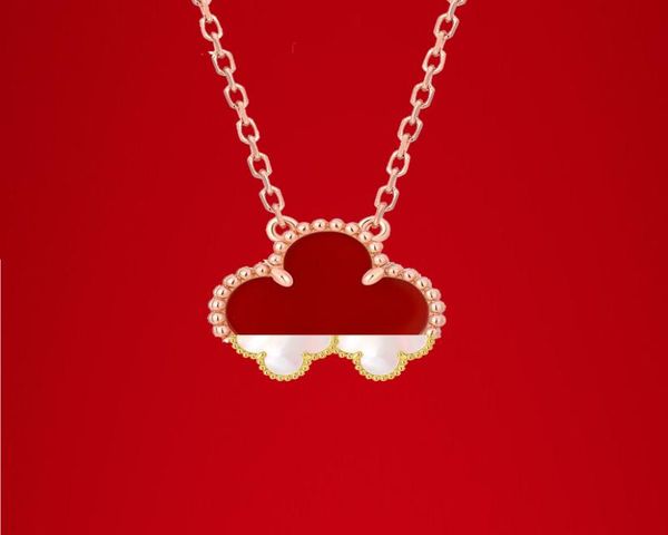 fourleaf clover necklace women 18k color gold gold classic fashion gift box7171324, Silver