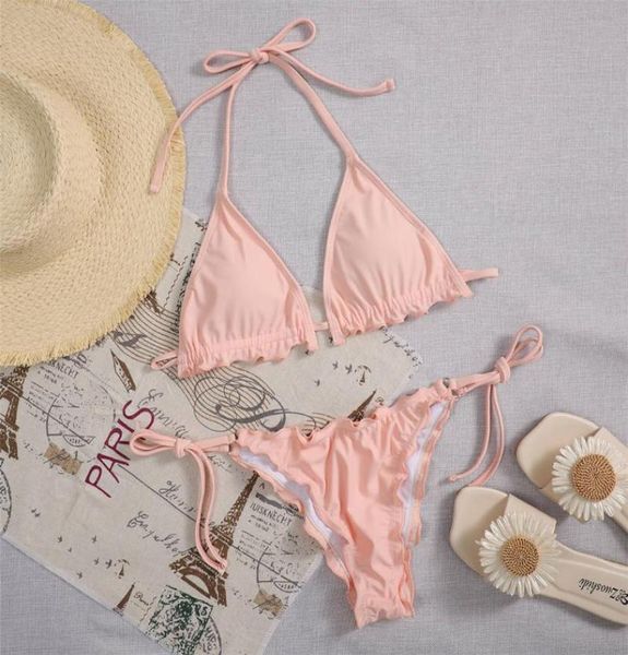 women039s swimwear 6 colors halter ruffled frilled bikini set female solid lettuce trim swimsuit women twopieces bather bathin7905375, White;black
women039s swimwear 6 colors halter ruffled frilled bikini set female solid lettuce trim swimsuit women twopieces bather bathin7905375, White;black