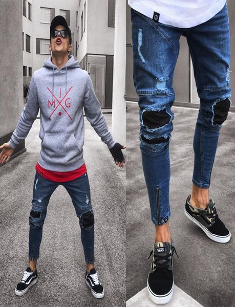 2018 fashion men ripped skinny biker jeans destroyed frayed slim fit denim pencil pant vintage hole pleated biker jean7477023, Blue
2018 fashion men ripped skinny biker jeans destroyed frayed slim fit denim pencil pant vintage hole pleated biker jean7477023, Blue
