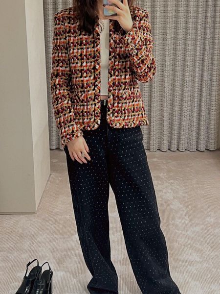2022 women vintage designer tweed blazer jacket coat female milan runway designer dress causal long sleeve clothing suit a29, White;black
2022 women vintage designer tweed blazer jacket coat female milan runway designer dress causal long sleeve clothing suit a29, White;black