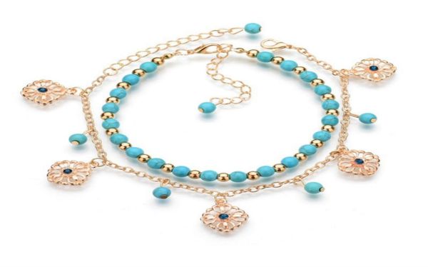 2pcsset bohemian fashion gold color foot chain beaded hollow out flower rhinestone bracelet anklets for women jewelry7193304, Golden;silver
2pcsset bohemian fashion gold color foot chain beaded hollow out flower rhinestone bracelet anklets for women jewelry7193304, Golden;silver