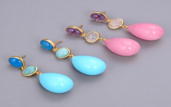 guaiguai jewelry teardrop amethysts amazonites agates jades quartzs aventurines dangle stud earrings handmade for women real gems 8411005, Silver
guaiguai jewelry teardrop amethysts amazonites agates jades quartzs aventurines dangle stud earrings handmade for women real gems 8411005, Silver