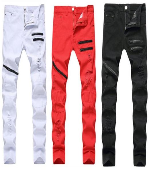 men039s jeans man ripped hole straight brand denim with contrast color fashion casual zipper male pants slim trousers black whi9895655, Blue
men039s jeans man ripped hole straight brand denim with contrast color fashion casual zipper male pants slim trousers black whi9895655, Blue