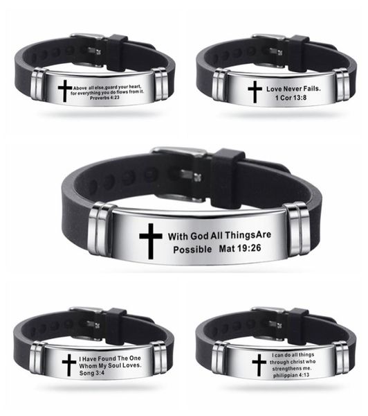 trendy jesus scripture quote bracelet christian bible verse inspiring faith stainless steel bracelets silicone wristband1413786, Golden;silver
trendy jesus scripture quote bracelet christian bible verse inspiring faith stainless steel bracelets silicone wristband1413786, Golden;silver