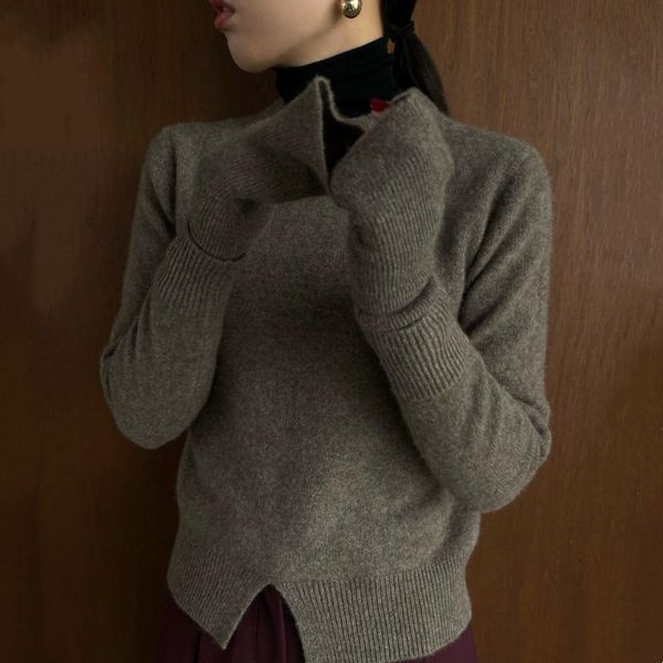 women's sweaters clane women 100 wool sweater for autumn and winder round collar with long folded sleeves knit 230804, White;black
women's sweaters clane women 100 wool sweater for autumn and winder round collar with long folded sleeves knit 230804, White;black