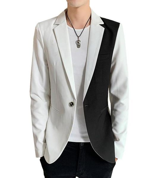men039s suits blazers black white spliced jacket spring and autumn style men slim suit blazer coat red blue male s m xl5147543, White;black
men039s suits blazers black white spliced jacket spring and autumn style men slim suit blazer coat red blue male s m xl5147543, White;black