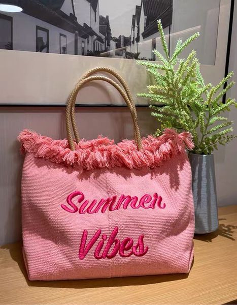 evening bags women designer pink canvas tassels tote shoulder bags knitting cloth embroidered letters handbags female summer travel beach ba
evening bags women designer pink canvas tassels tote shoulder bags knitting cloth embroidered letters handbags female summer travel beach ba