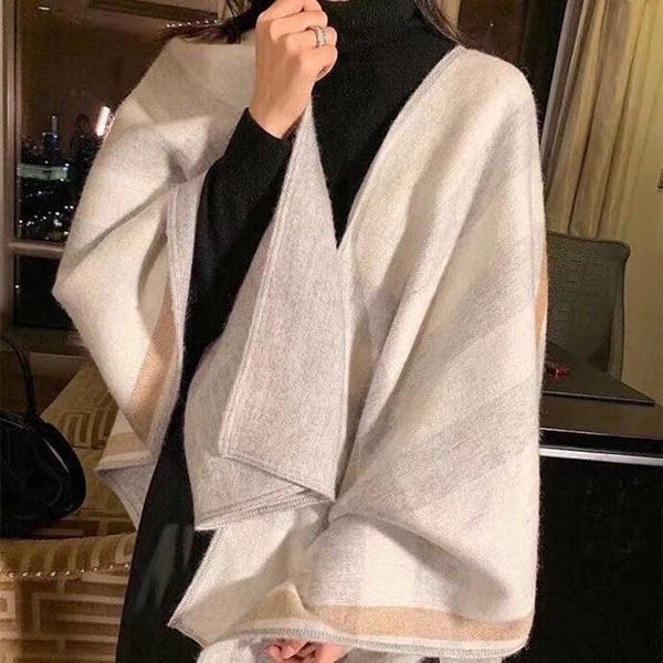 original wool b urbbry scarf british plaid cashmere cape high end scarf shawl temperament women's winter blanket jacket, Blue;gray
original wool b urbbry scarf british plaid cashmere cape high end scarf shawl temperament women's winter blanket jacket, Blue;gray