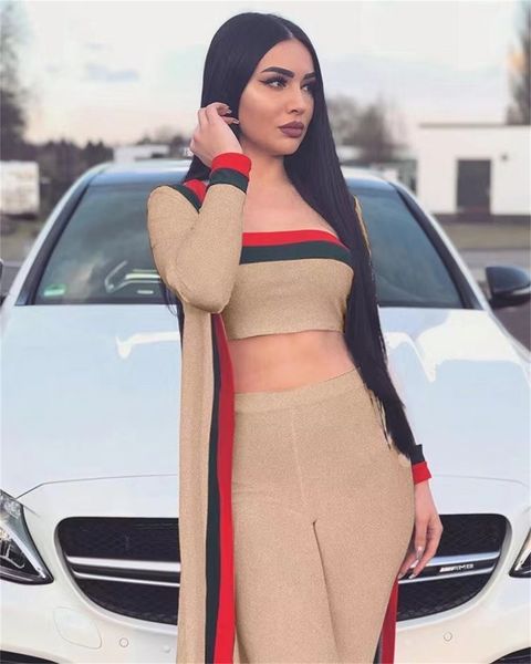 fashion dresses designer striped 3 pieces sets womens tanks pants crap outfits long cloak strapless overalls bodysuit clothing mid skirts sh, Black;gray
fashion dresses designer striped 3 pieces sets womens tanks pants crap outfits long cloak strapless overalls bodysuit clothing mid skirts sh, Black;gray