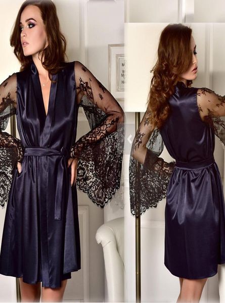 women satin silk bridesmaid robes night robe novia lace solid color satin nightwear sleeping robe femme pajamas wear7287853, Black;brown
women satin silk bridesmaid robes night robe novia lace solid color satin nightwear sleeping robe femme pajamas wear7287853, Black;brown
