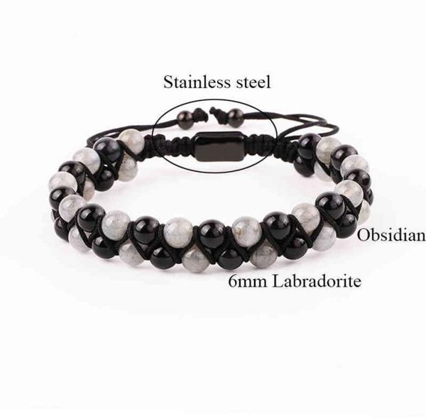 fashion gemstone bracelet natural 6mm labradorite black agate beads handmade cord braided macrame bracelet men women3069467, Golden;silver
fashion gemstone bracelet natural 6mm labradorite black agate beads handmade cord braided macrame bracelet men women3069467, Golden;silver