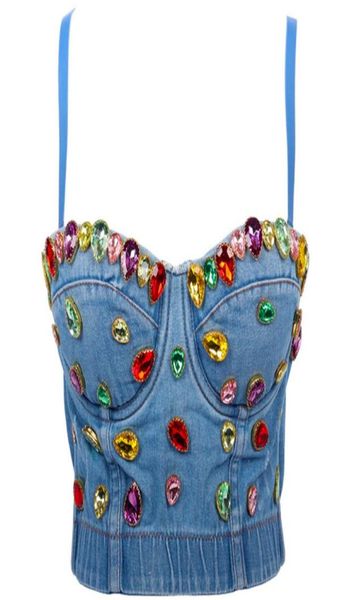 colorful rhine denim bustier crop camis big crystal jean corset push up bra women's tanks blue6519786, White
colorful rhine denim bustier crop camis big crystal jean corset push up bra women's tanks blue6519786, White