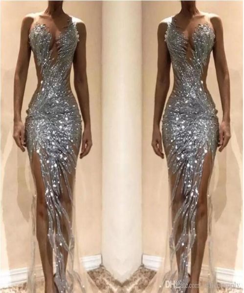 sparkly silver mermaid prom dresses 2022 see through sequins bodice split long women occasion evening gowns custom made bc0627412477, Black
sparkly silver mermaid prom dresses 2022 see through sequins bodice split long women occasion evening gowns custom made bc0627412477, Black
