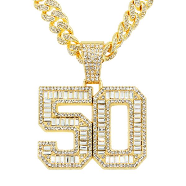 hip hop men rapper diamond pendant necklace shiny number 50 pendant micro-inset zircon jewelry night club accessory sweater collarbone cuban, Silver
hip hop men rapper diamond pendant necklace shiny number 50 pendant micro-inset zircon jewelry night club accessory sweater collarbone cuban, Silver