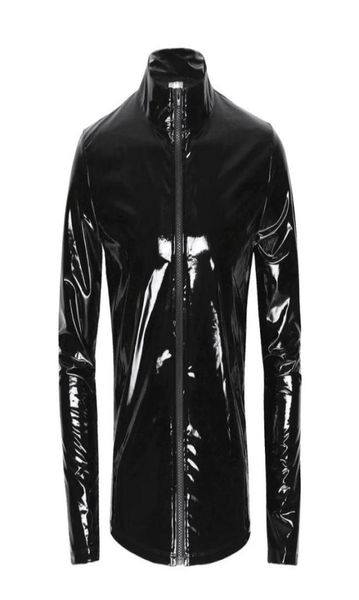 mens glossy pvc leather shirt male shiny metallic patent jacket sexi erotic shaping sheath latex casual coat1616201, Black;brown
mens glossy pvc leather shirt male shiny metallic patent jacket sexi erotic shaping sheath latex casual coat1616201, Black;brown