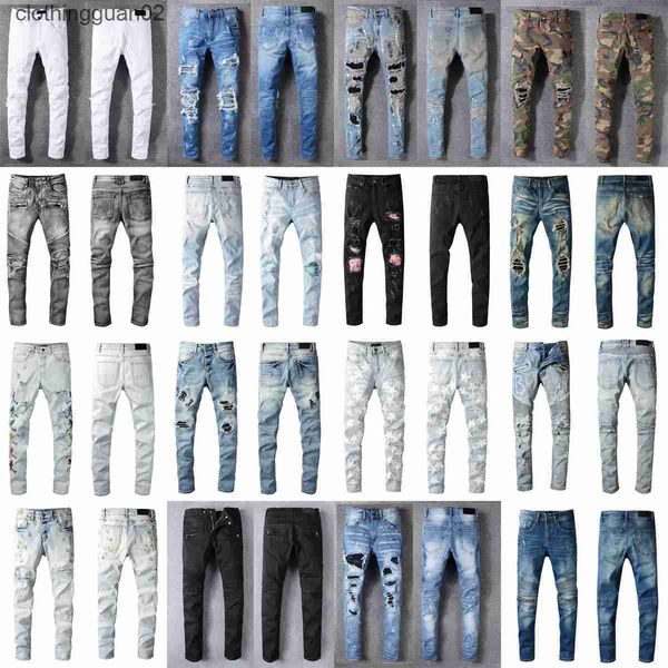 luxurys designers jeans distressed france fashion pierre straight men's biker hole stretch denim casual jean men skinny pants elasticit, Blue
luxurys designers jeans distressed france fashion pierre straight men's biker hole stretch denim casual jean men skinny pants elasticit, Blue