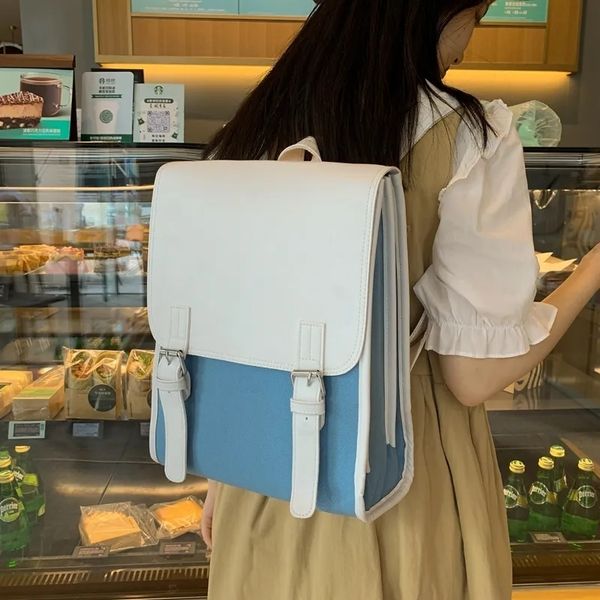school bags classic women backpacks girls leather designer canvas pu schoolbag fashion korean college travel cute british style 230804
school bags classic women backpacks girls leather designer canvas pu schoolbag fashion korean college travel cute british style 230804
