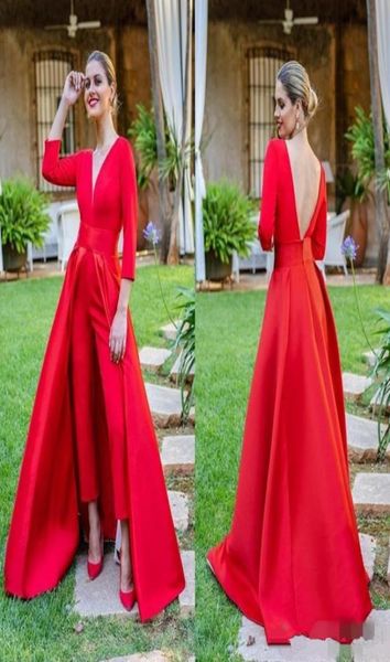 2019 new red jumpsuits prom dresses 34 long sleeves v neck formal evening party gowns special occasion pants pd607569106, Black
2019 new red jumpsuits prom dresses 34 long sleeves v neck formal evening party gowns special occasion pants pd607569106, Black