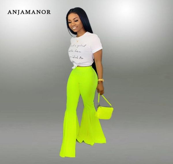 anjamanor neon green flare pants women 2020 summer fashion ruffles high waist bell bottom pants casual wide leg trousers t2004252751, Black;white
anjamanor neon green flare pants women 2020 summer fashion ruffles high waist bell bottom pants casual wide leg trousers t2004252751, Black;white