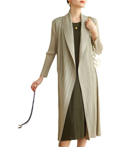 women's jackets autumn and spring pleated slim loose casual longsleeved trench coat pleats 8201 230804, Black;brown
women's jackets autumn and spring pleated slim loose casual longsleeved trench coat pleats 8201 230804, Black;brown