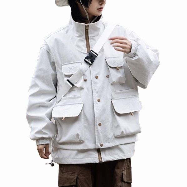 women's jackets big pocket loose jacket coat women harajuku style fake two pieces female autumn winter stand collar windbreak basic 230, Black;brown
women's jackets big pocket loose jacket coat women harajuku style fake two pieces female autumn winter stand collar windbreak basic 230, Black;brown