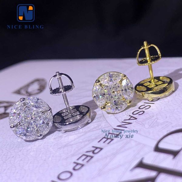 10mm 925 silver moissanite diamond hip hop jewelry gra vvs marquise moissanite ear studs men's stud earrings, Golden
10mm 925 silver moissanite diamond hip hop jewelry gra vvs marquise moissanite ear studs men's stud earrings, Golden
