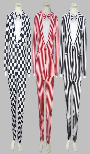 men sets bebes black white plaid coat pants bow tie 3pcs male singer suit clown costume magic stage show theme striped 4xl suit x04956674, White;black
men sets bebes black white plaid coat pants bow tie 3pcs male singer suit clown costume magic stage show theme striped 4xl suit x04956674, White;black