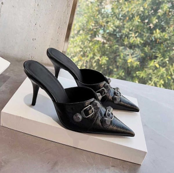 sandals stiletto mule slippers sandals stud buckle embellished shoes cowskin slip on open pointed toe heel luxury designers shoe for women f, Black
sandals stiletto mule slippers sandals stud buckle embellished shoes cowskin slip on open pointed toe heel luxury designers shoe for women f, Black