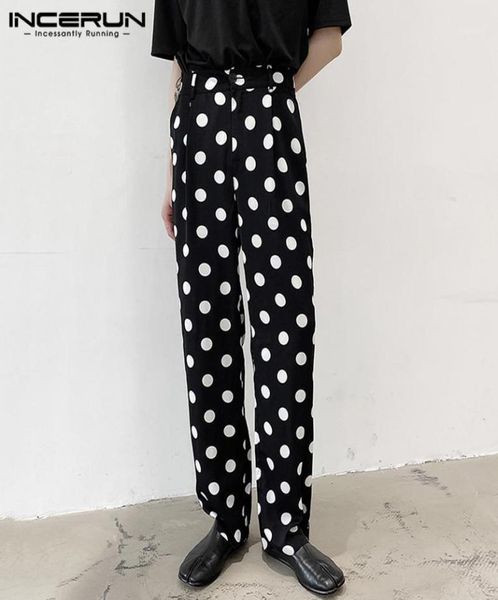 men casual pants fashion polka dot printed trousers incerun spring buttons straight bottoms male leisure zipper patalones s5xl me2419591, Black
men casual pants fashion polka dot printed trousers incerun spring buttons straight bottoms male leisure zipper patalones s5xl me2419591, Black
