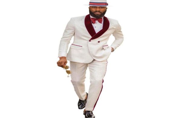 groomsmen ivory pattern groom tuxedos shawl dark red velvet lapel men suits 2 pieces wedding jacket pants tie d209 men0398501660, White;black
groomsmen ivory pattern groom tuxedos shawl dark red velvet lapel men suits 2 pieces wedding jacket pants tie d209 men0398501660, White;black
