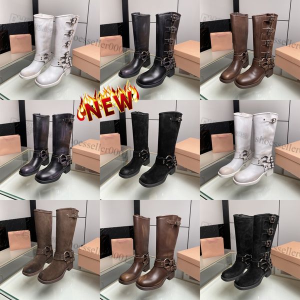2023 miu boots women tall boots designer shoes y2k style black white brown leather biker boot round toe chunky heel martin bootss belt buckl
2023 miu boots women tall boots designer shoes y2k style black white brown leather biker boot round toe chunky heel martin bootss belt buckl