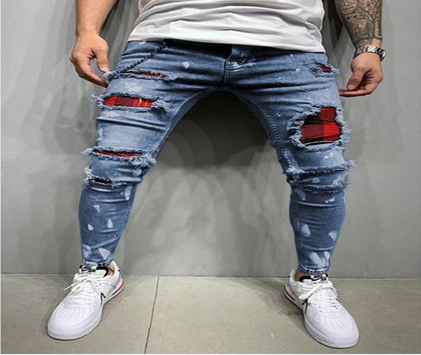 breathable and comfortable mens jeans with red and black plaid pattern hole skinny pants cool street style4143781, Blue
breathable and comfortable mens jeans with red and black plaid pattern hole skinny pants cool street style4143781, Blue