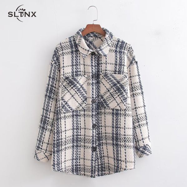 women's jackets sltnx 2023 fashion tweed women autumn female turndown collar chic long coats ladies big pockets loose jacket outerwear, Black;brown
women's jackets sltnx 2023 fashion tweed women autumn female turndown collar chic long coats ladies big pockets loose jacket outerwear, Black;brown