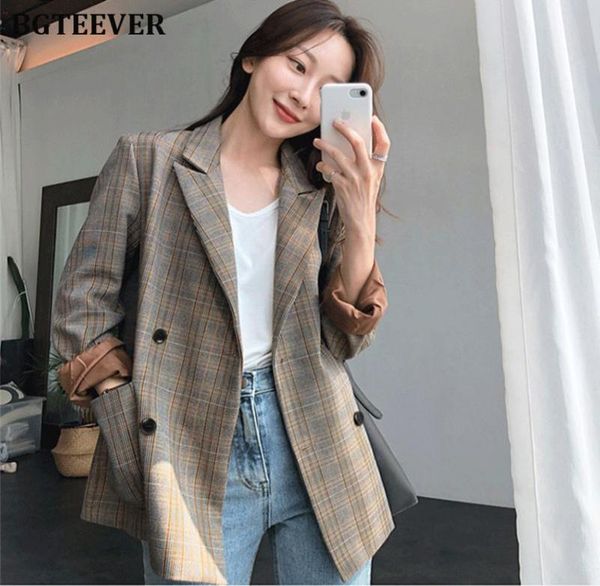 vintage plaid double breasted women blazer oversized full sleeve grid female suit coat elegant autumn women jackets outwear 20194079668, White;black
vintage plaid double breasted women blazer oversized full sleeve grid female suit coat elegant autumn women jackets outwear 20194079668, White;black