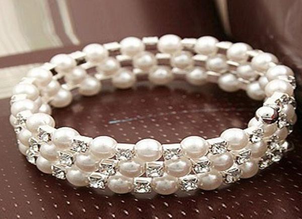 three rows faux pearls crystal bracelets bridal accessories rhinestone prom party dresses wedding jewelry supplies event attractiv7178078, White
three rows faux pearls crystal bracelets bridal accessories rhinestone prom party dresses wedding jewelry supplies event attractiv7178078, White