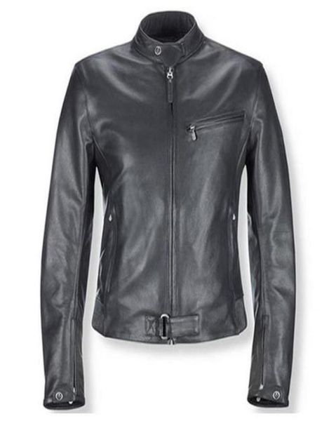 men leather jackets concise slim classic jackets adjustable zipper on cuff good 8142200, Black