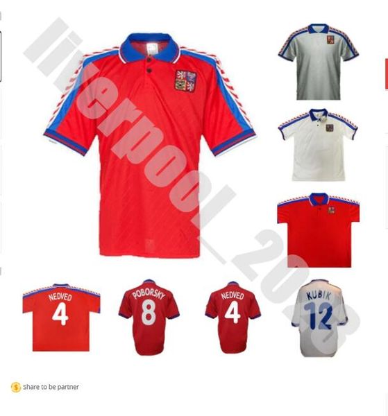 1996 1997 retro czech republic soccer jerseys 96 97 home away #18 novotny #4 nedved #8 poborsky #19 frydek classic football shirt vintage un, Black;yellow
1996 1997 retro czech republic soccer jerseys 96 97 home away #18 novotny #4 nedved #8 poborsky #19 frydek classic football shirt vintage un, Black;yellow