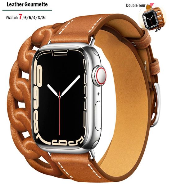 gourmette leather double tour strap band compatible with apple watch 7 45mm 41mm correa 42 38mm bracelet iwatch series 6 5 4 3 se 9175378, Black;brown
gourmette leather double tour strap band compatible with apple watch 7 45mm 41mm correa 42 38mm bracelet iwatch series 6 5 4 3 se 9175378, Black;brown