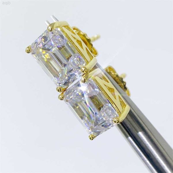 hip hop luxury jewelry 925 sterling silver vermeil moissanite earring iced out vvs diamond pave 7*9mm emerald stud earrings, Golden
hip hop luxury jewelry 925 sterling silver vermeil moissanite earring iced out vvs diamond pave 7*9mm emerald stud earrings, Golden