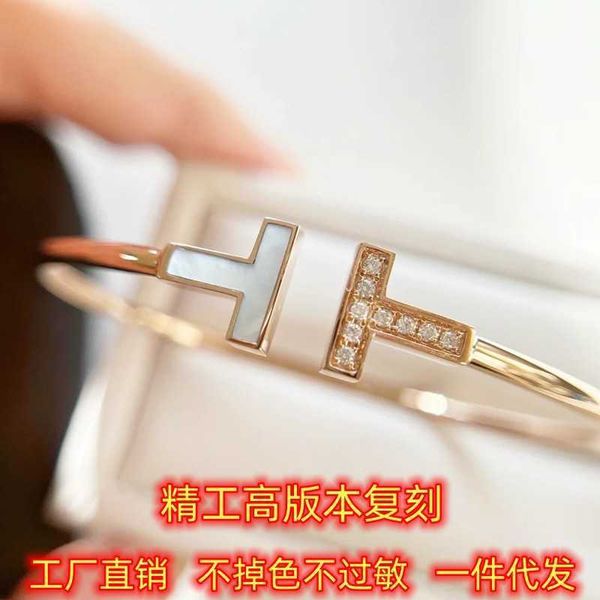 designer seiko high edition reprint s925 silver tiffay white fritillaria set with diamonds double t letter 18k rose gold open bracelet for w, Black
designer seiko high edition reprint s925 silver tiffay white fritillaria set with diamonds double t letter 18k rose gold open bracelet for w, Black