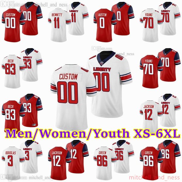 custom xs-6xl ncaa liberty flames football jersey 16 charlie brewer 11 johnathan bennett 3 demario douglas 12 storey jackson 83 brayden beck, Black
custom xs-6xl ncaa liberty flames football jersey 16 charlie brewer 11 johnathan bennett 3 demario douglas 12 storey jackson 83 brayden beck, Black
