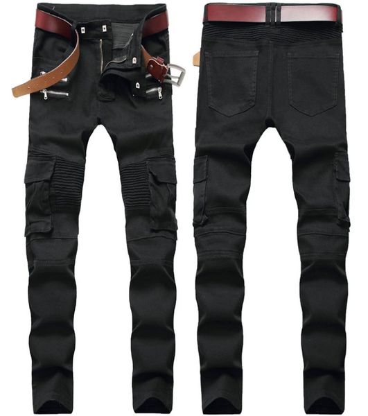 men039s distressed ripped jeans fashion mens slim skinny jeans motorcycle moto biker mens denim pants hip hop men jeans high qu2047056, Blue