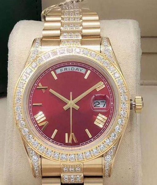 41mm men's automatic mechanical watch mens diamond watches day-date men stainless steel buckle sport waterproof fashion wristwatch man, Slivery;brown
41mm men's automatic mechanical watch mens diamond watches day-date men stainless steel buckle sport waterproof fashion wristwatch man, Slivery;brown